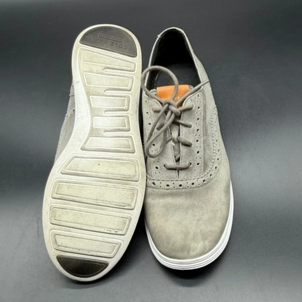 Cole Haan Zerogrand Wingtip Oxford Grey Suede Sneakers W06113 Womens‎ 8.5 B